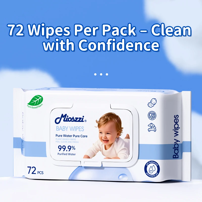 مناديل أطفال مائية نقية 99%، لا تسبب الحساسية وخالية من العطور، لطيفة للغاية للبشرة الحساسة، تم اختبارها طبيب الجلد" #6