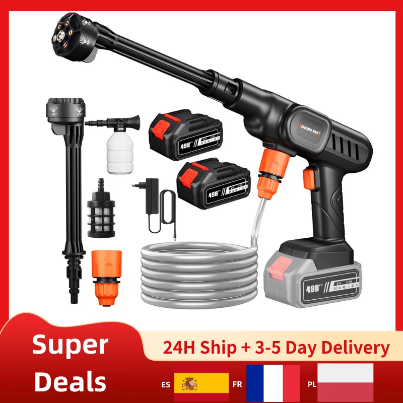 Lavadora a presión inalámbrica, máquina de lavado de coches eléctrica de 30000RPM, flujo de 10L/min, para batería Makita, herramienta de limpieza para exteriores/jardín