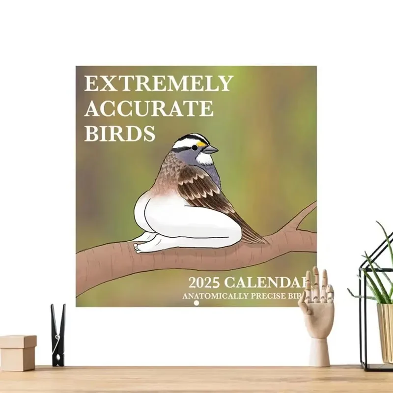 2025 Calendar of Extremely Accurate Birds Funny Bird Wall Calendar Creative Abstract New Year Calendar Home Decoration