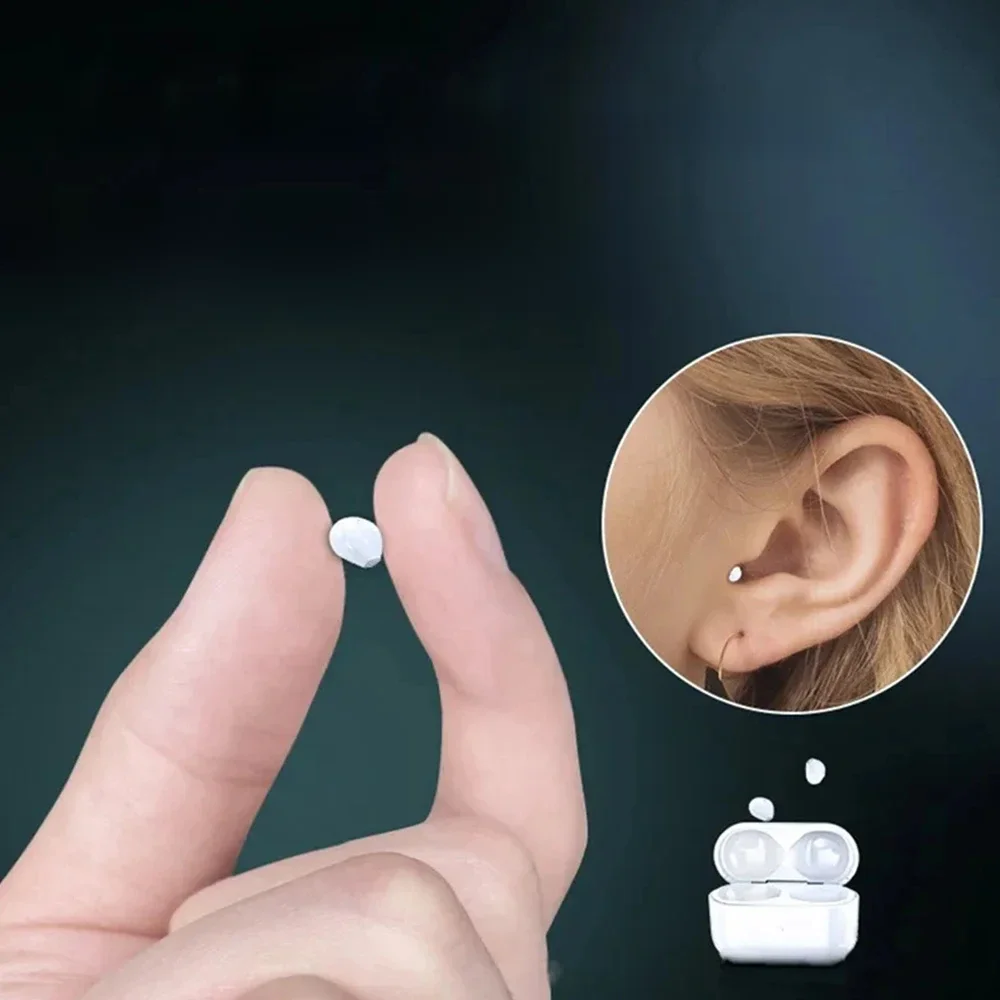 Écouteurs invisibles Mini écouteurs Bluetooth TWS sans fil avec Microphone appel HD écouteurs semi-intra-auriculaires réduction du bruit