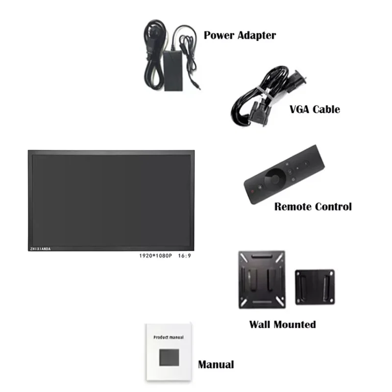 ZHIXIANDA Small Lcd Screen 14.1 Inch Widescreen 1280x800 Industrial Monitor With Multi Interface AV/BNC/VGA/HDMI/USB