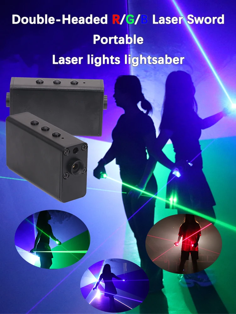 Spada laser R/G/B a doppia testa Spada laser laser portatile per DJ Laser Man Show