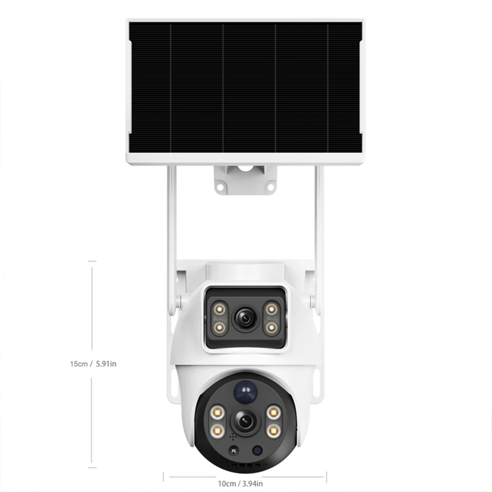WiFi Solar Camera Dual Lenses Outdoor 8MP 4K Low Power Battery IP Camera PIR Night Vision V380 Pro CCTV Security Camera view 6
