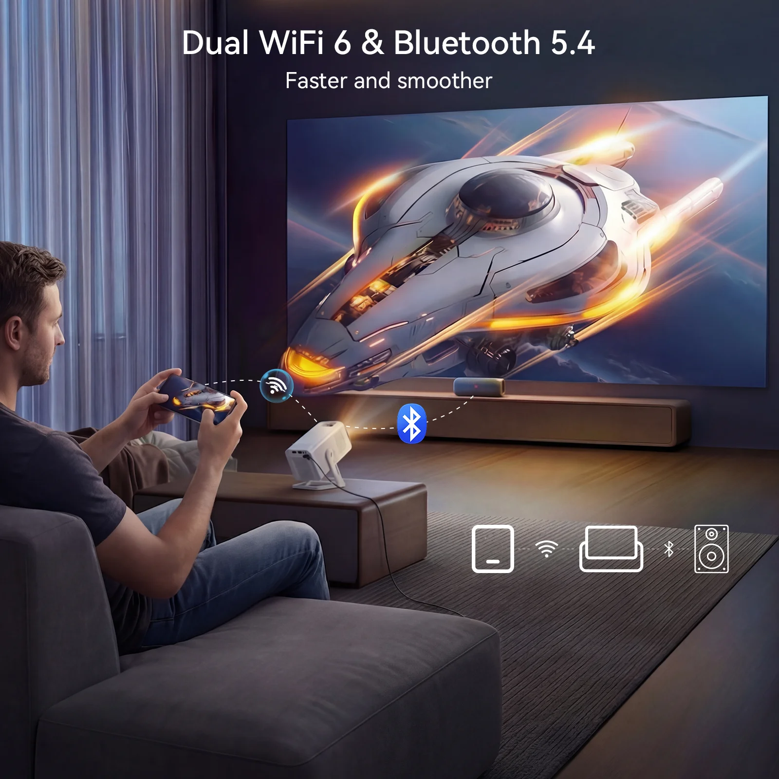 Android 14 Mini-Projektor 720P – Home Cinema Portable Bewertung und Preis