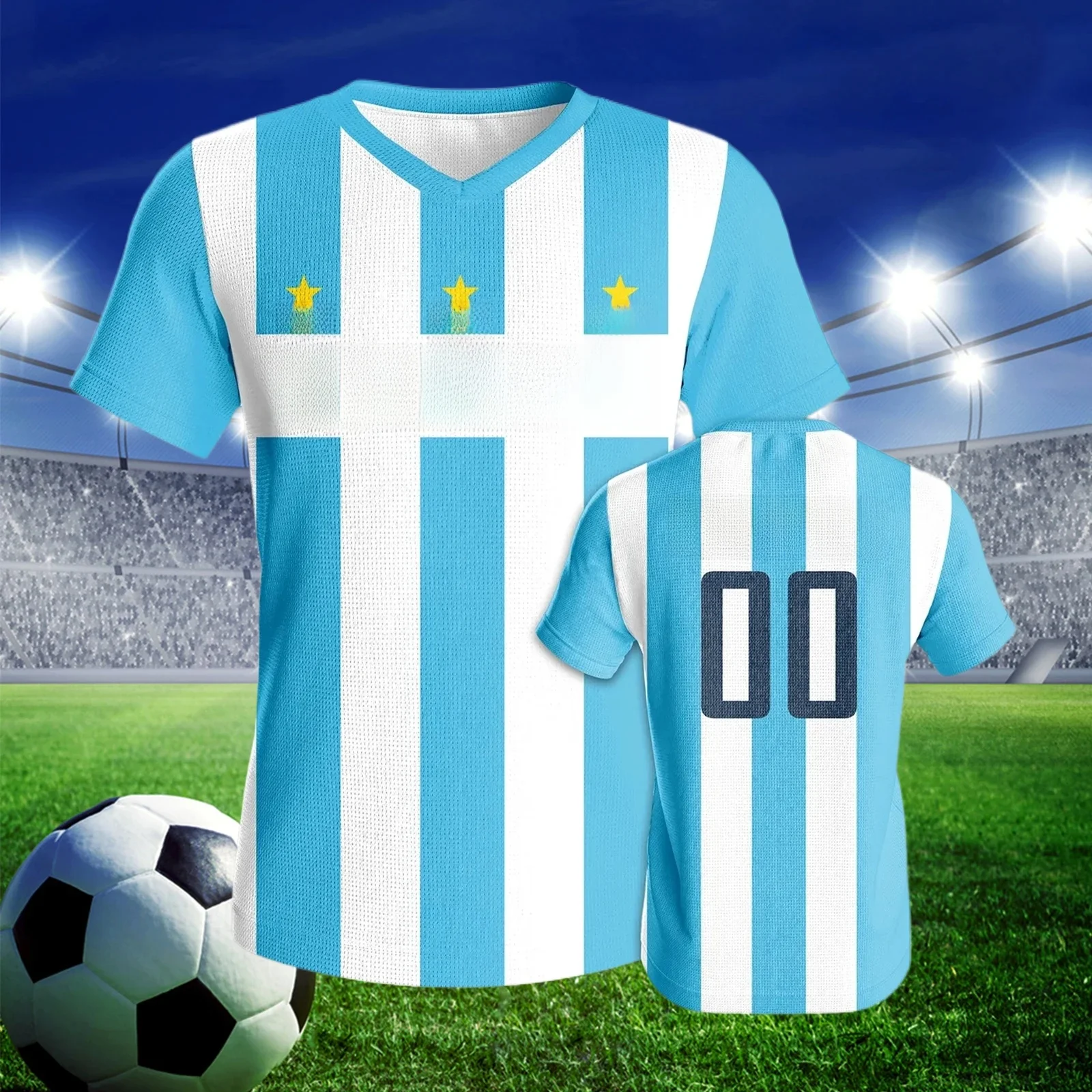 Maillot de football personnalisé de l'Argentine pour adultes et enfants, nom et numéro personnalisés, maillot d'équipe de football, vêtements de sport d'entraînement