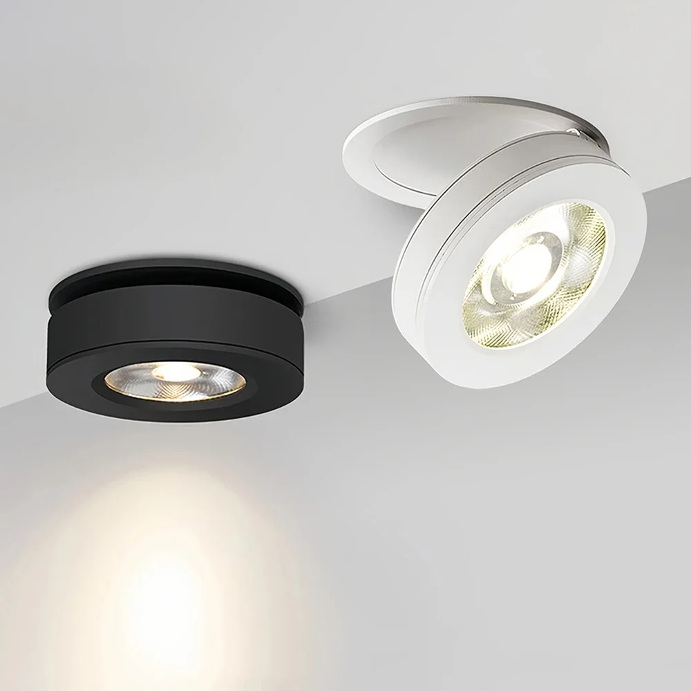 Dimbaar verzonken 90 °   Opvouwbare COB LED Downlight 7W 9W 12W 15W LED Plafond Spot Verlichting AC85-265V LED Plafondlamp Binnenverlichting - afbeelding 2