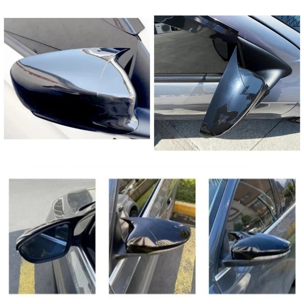 Bat Style Mirror Cover For Citroen C Elysee 2012 2020 Car Accessories 2Piece Cover Glossy Black Shields Exterior Parts Sport