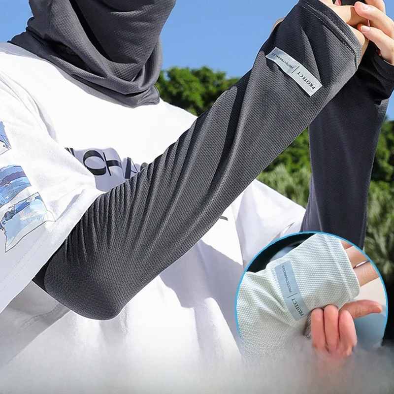 AliExpress NONE Unisex Cycling Arm Sleeves Ice Fabric Anti-UV Sunscreen Running Cycling Sleeve Outdoor Sport Anti-cursor Arm Warmers