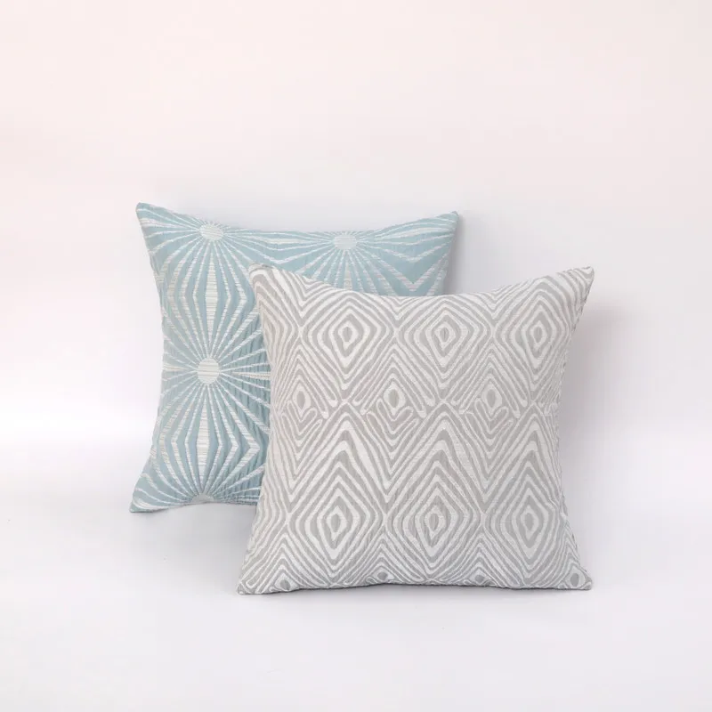 Pack of 2 Decorative Throw Pillow Covers Geometric Pattern Jacquard Cushion Covers,18X18inches