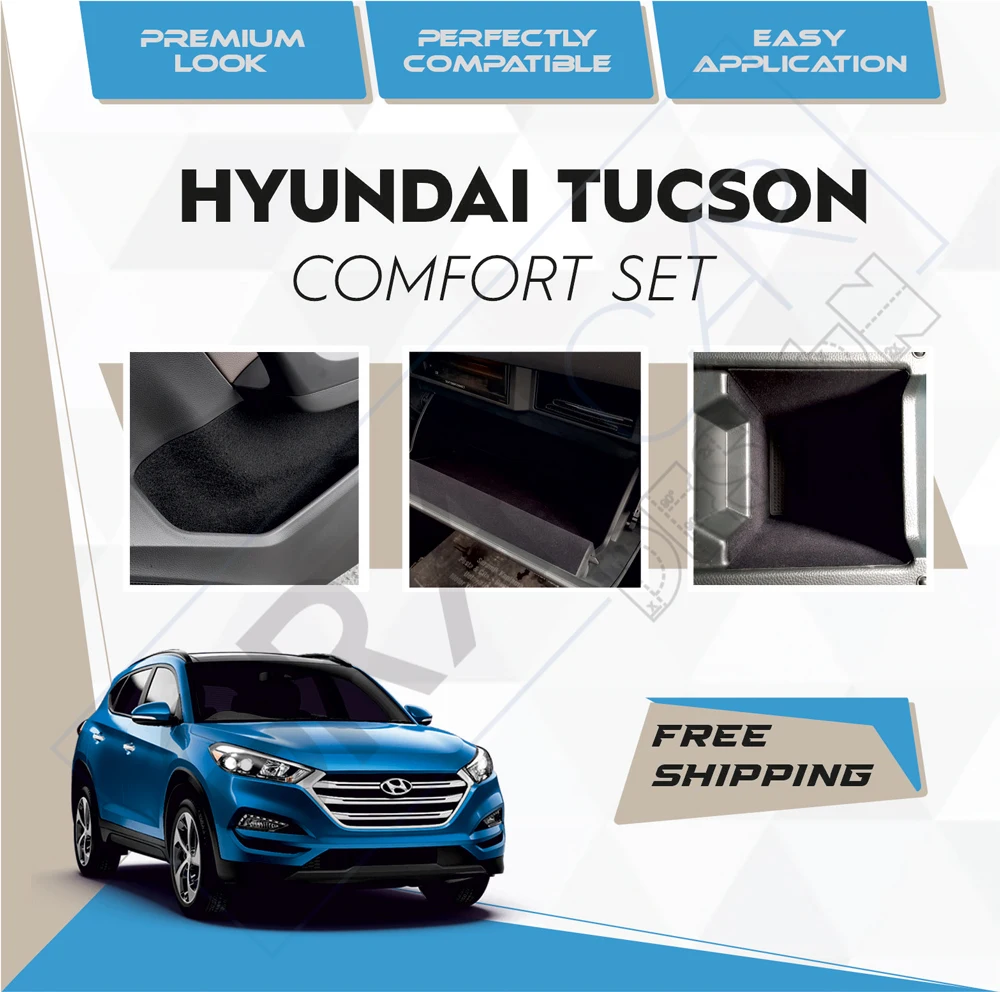 Hyundai Tucson Comfort Set-Ready Fabric Coating Car Accessory Self-Adhesive Insulation Effective Coating Set