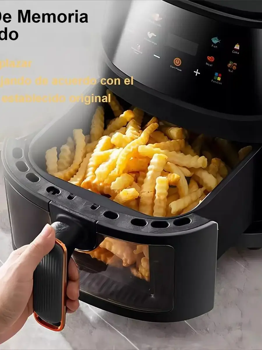 1400W 8L Heißluftfritteuse ohne Öl, programmierbarer Smart-LED-Touch-AirFryer für den Haushalt, Thermo-Konvektionsofen zum Kochen von Pommes Frites und Hähnchen