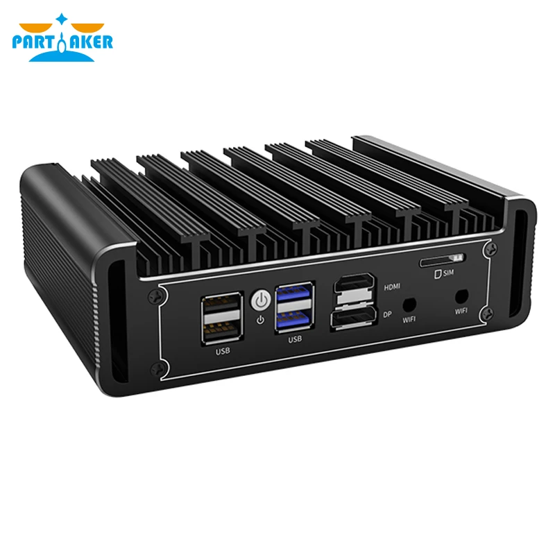 H7 2.5G Firewall Mini PC i7/i5/i3 Quad LAN Router Tanpa Kipas OPNsense pfSense 4K Dual Display VPN