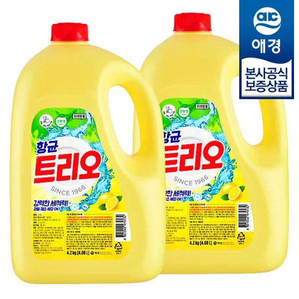 [Akyung] Antibacterial trio kitchen washing agent 4.2kg x 2 pieces