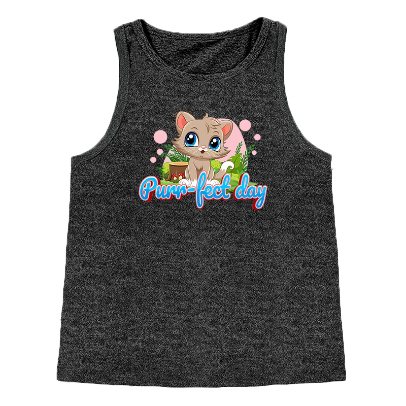 Peace Love Cats Fect Day Fashion Women's Safety Tank Top Loose O Neck Sleeveless Casual Women's Tank Top