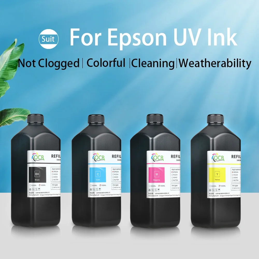 1000ML UV Curing Ink For Epson XP600 TX800 XP-600 TX-800 L800 L805 L1800 R290 R300 1390 1400 1410 1430 DX5 DX7 DX10 UV Printer