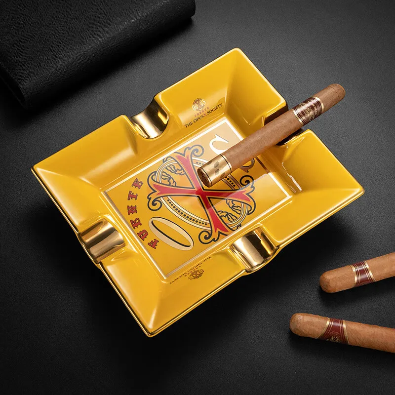 

Luxury Cigar Ashtray Ceramic A Fuente opus X Portable Travel Ash Slot Tobacco Cigar Accessories