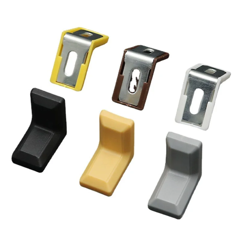 10PCS  Right Angle Fixing Corner Bracket L Shaped Furniture Connector With Plastic Decorative Cover Home Decor