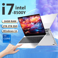 15.6 inch Ultra Slim Portable Laptop intel Core i7-8500Y 16GB RAM 1TB SSD Windows 11 Pro Fingerprint Office Laptop Portable PC