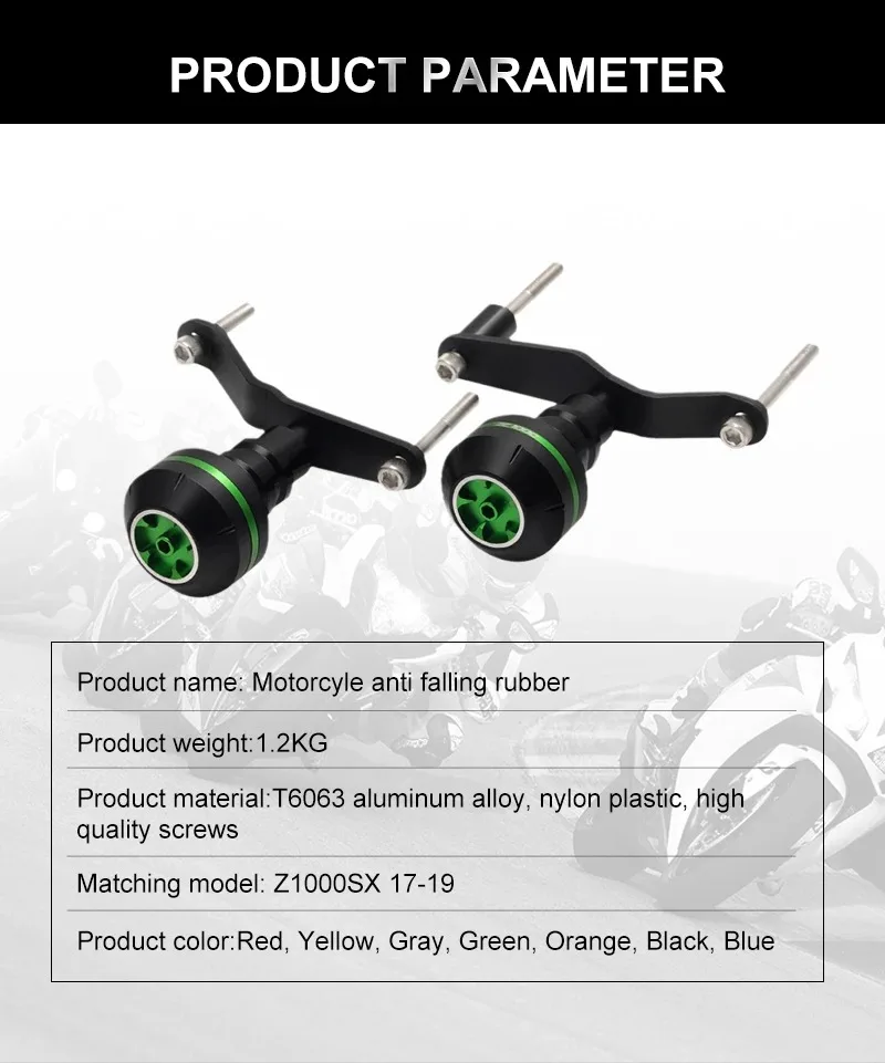 For KAWASAKI Z1000SX Z1000 SX NINJA1000 2017-2019 Motorcycle Falling Protection Frame Slider Fairing Guard Crash Pad Protector