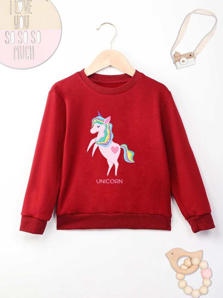 

Cute Unicorn Children Girl Clothes 2 to 14 Years Kawaii Harajuku Streetwear Casual Kids Sweatshirt Boutique Cheap Pullover