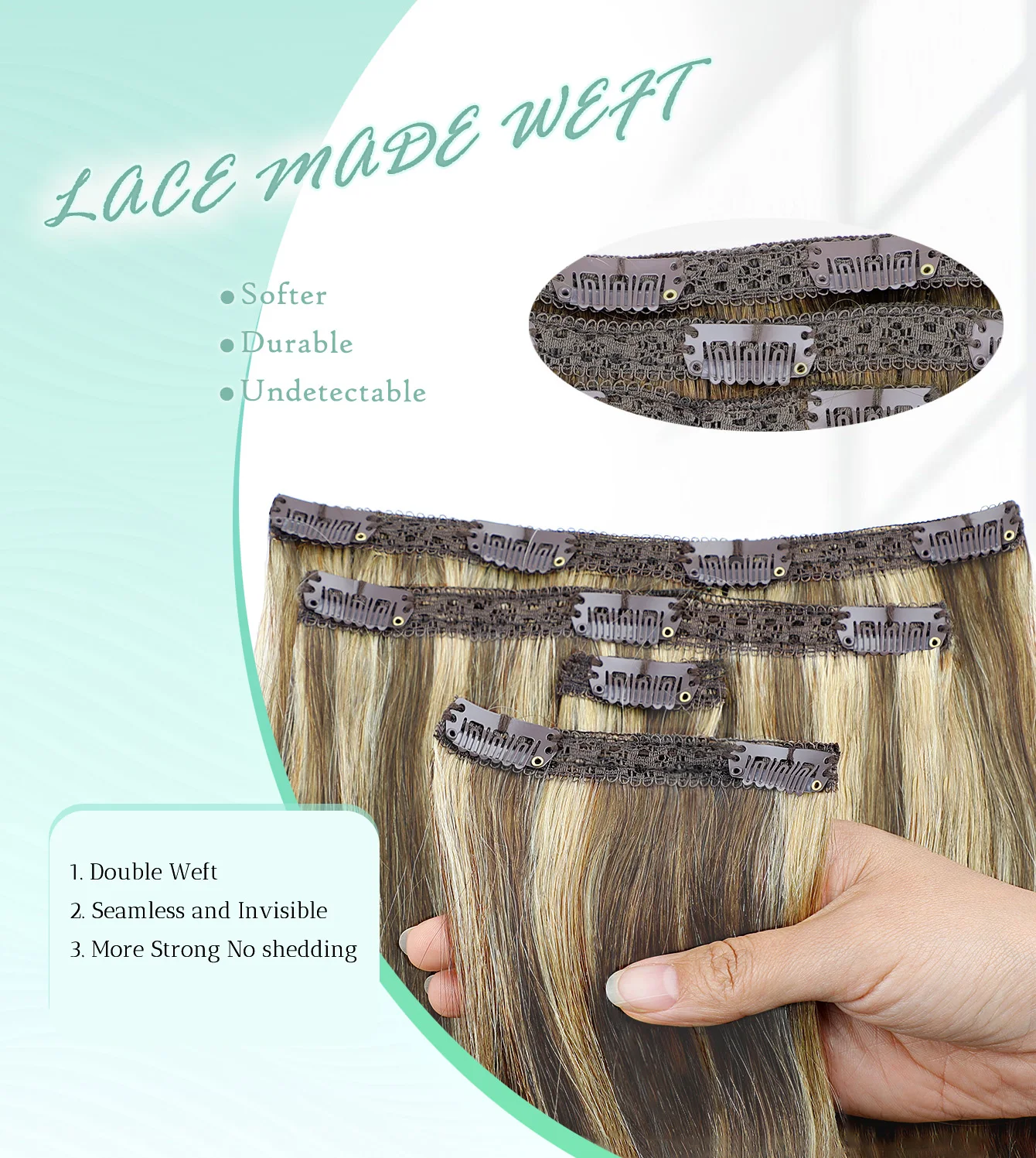 4 قطعة/المجموعة الشعر البشري 20 بوصة كليب في وصلات الشعر كامل رئيس الطبيعية تمديد شقراء مشبك شعر الإنسان Ins ريمي الشعر