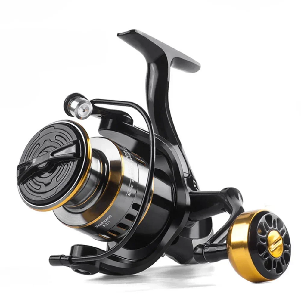 HE7000 Metal Spool Pesca Spinning Reel para Carpa, Sea Tackle com rolamentos de esferas, Metal Line
