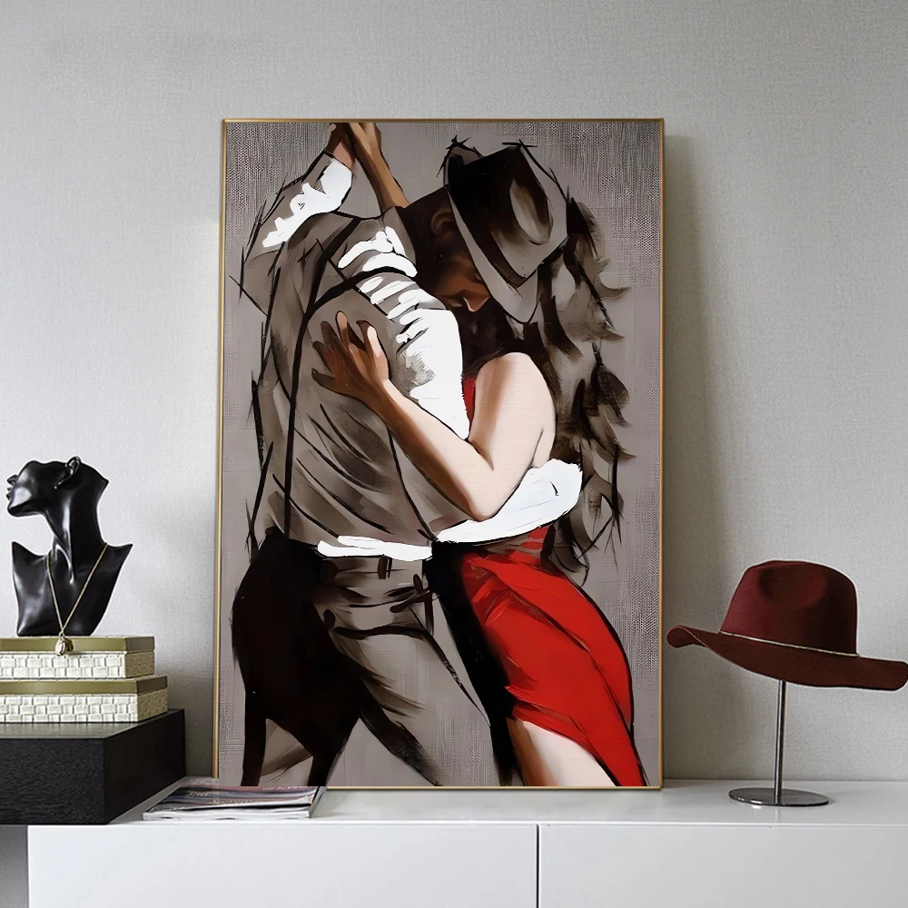 

Retro Style Red Tango Couple Wall Art Canvas Love Poster Printing Of Dance Hall Living Rooms And Home Fashion Decorations Gifts