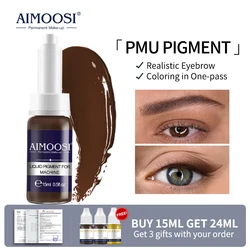 AIMOOSI 15ml tatuaje pigmentos semipermanentes tinta para Microblading maquillaje labios ojos ceja arte corporal belleza mujeres suministros 6 colores