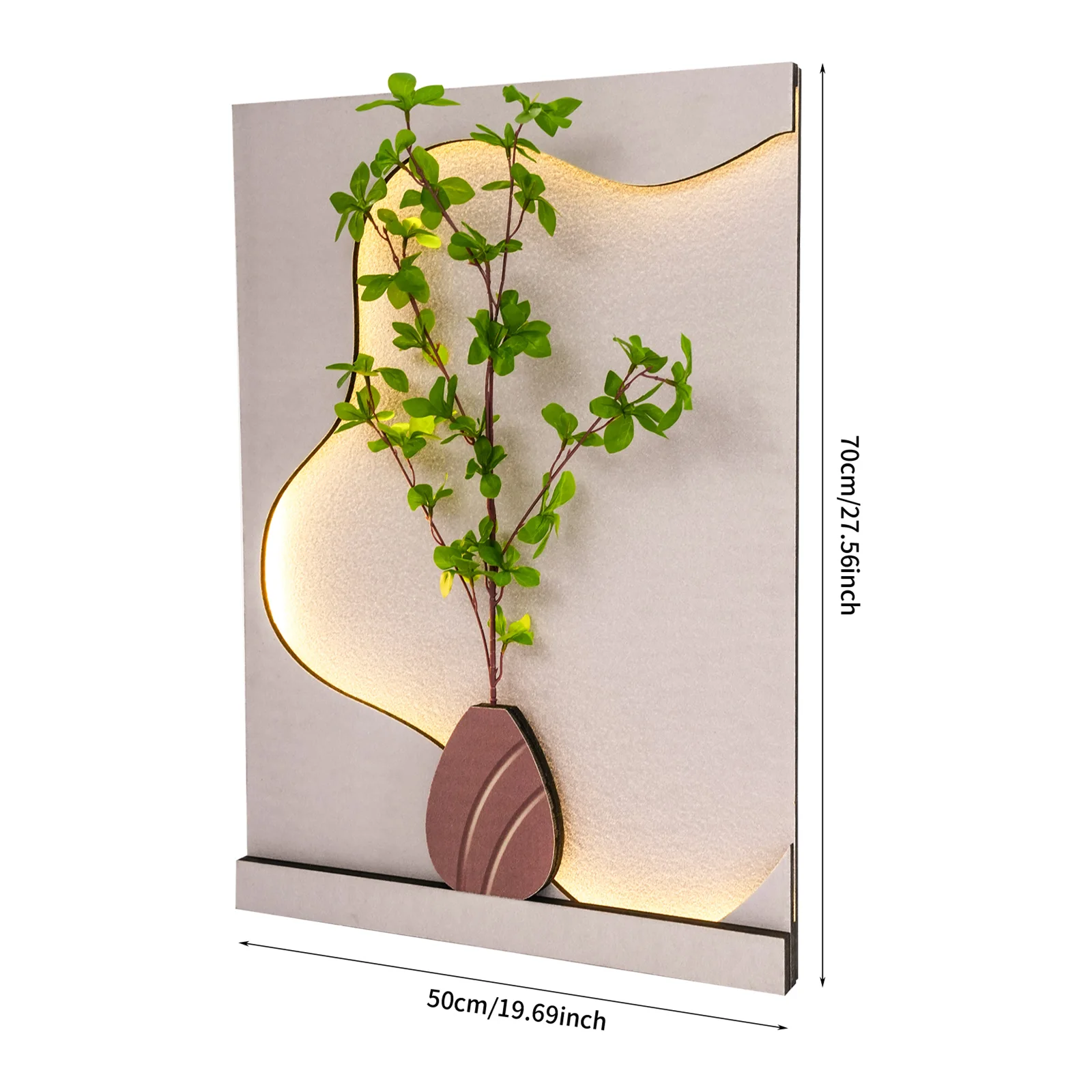 لوحة فنية جدارية من الحجر الرملي مع ضوء LED وجهاز تحكم عن بعد، نمط زهرة ثلاثي الأبعاد مصنوع يدويًا لغرفة المعيشة وغرفة النوم، ديكور المكتب المنزلي