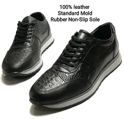 Men's black color original leather rubber sole sports model Day quality shoes