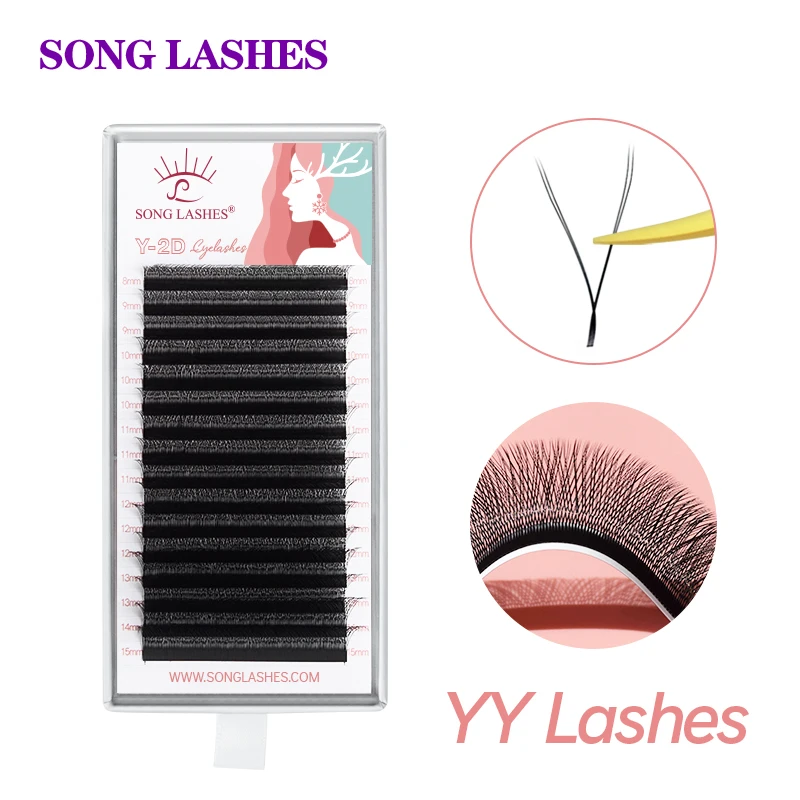 

Y-shaped Lashes Natural Soft Matte PBT Material Painted Magnet Box Package 0.05 0.07 C/D Natural False Eyelashes