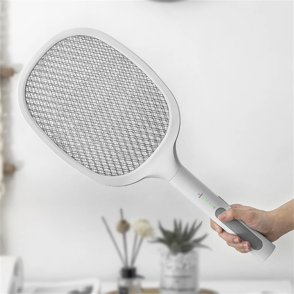 2 In 1 Mosquito Racket USB Rechargeable Fly Zapper Swatter With Purple Lamp Seduction Trap Summer Night Baby Sleep Protect Tools