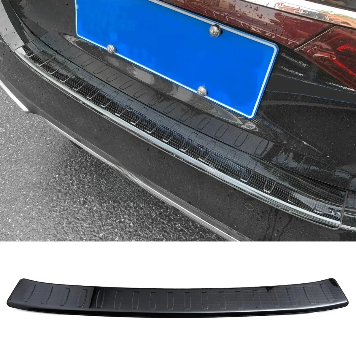For Mercedes-Benz E300 E350 E450 E53 AMG W214 2024 2025 Black Stainless Steel Rear Bumper Protector Cover Car Accessories