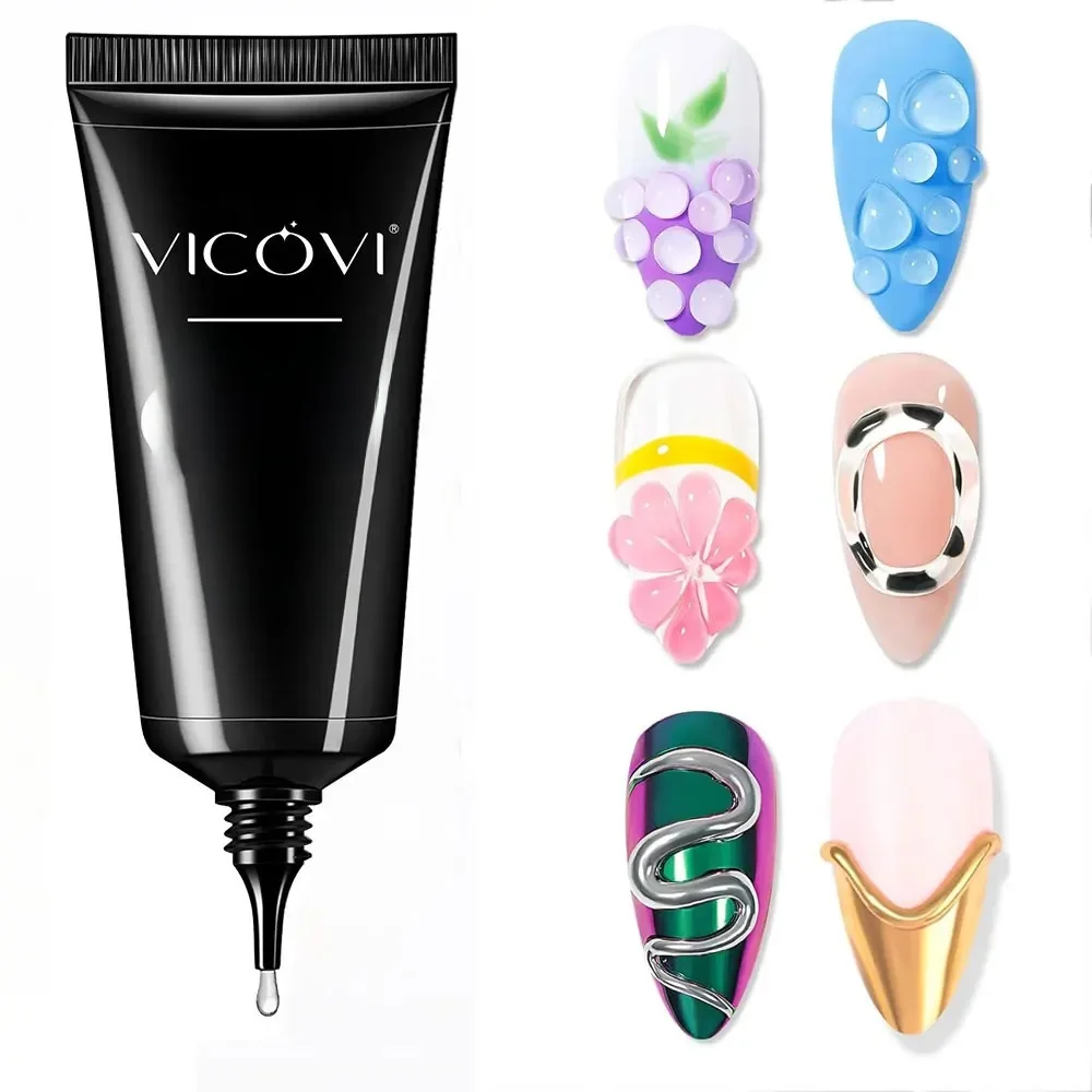 Gel transparent 5D pour sculpture d'ongles, gel de moulage, gel de doublure pour ongles, gel de bonbons en relief 5D, colle pour biscuits, manucure T, 30g