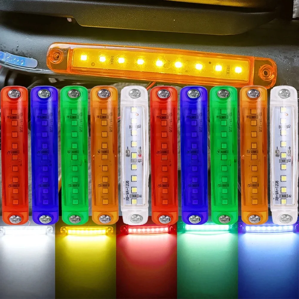 Lampe à iode à 9 LED pour camion et remorque, marqueur latéral, feu de freinage arrière, feu de dégagement arrière, signal immunitaire, 12V, 24V