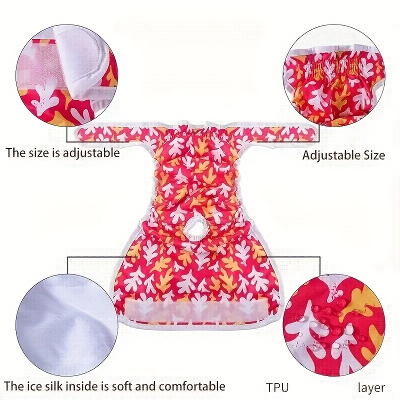 Pañales lavables de poliéster transpirable y de ajuste cómodo para perros - Pantalones menstruales cómodos para mascotas de razas pequeñas a grandes_voghion.com