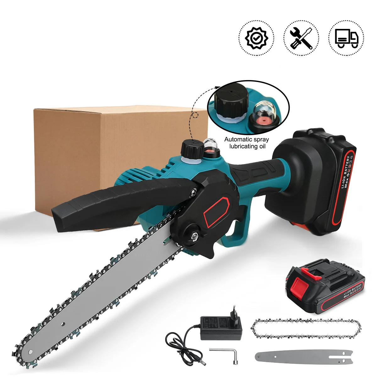Makita – scie électrique sans fil de 8 pouces, scie à chaîne électrique à une main, outil de jardinage pour le travail du bois, scie d'élagage pour broche de batterie 18V