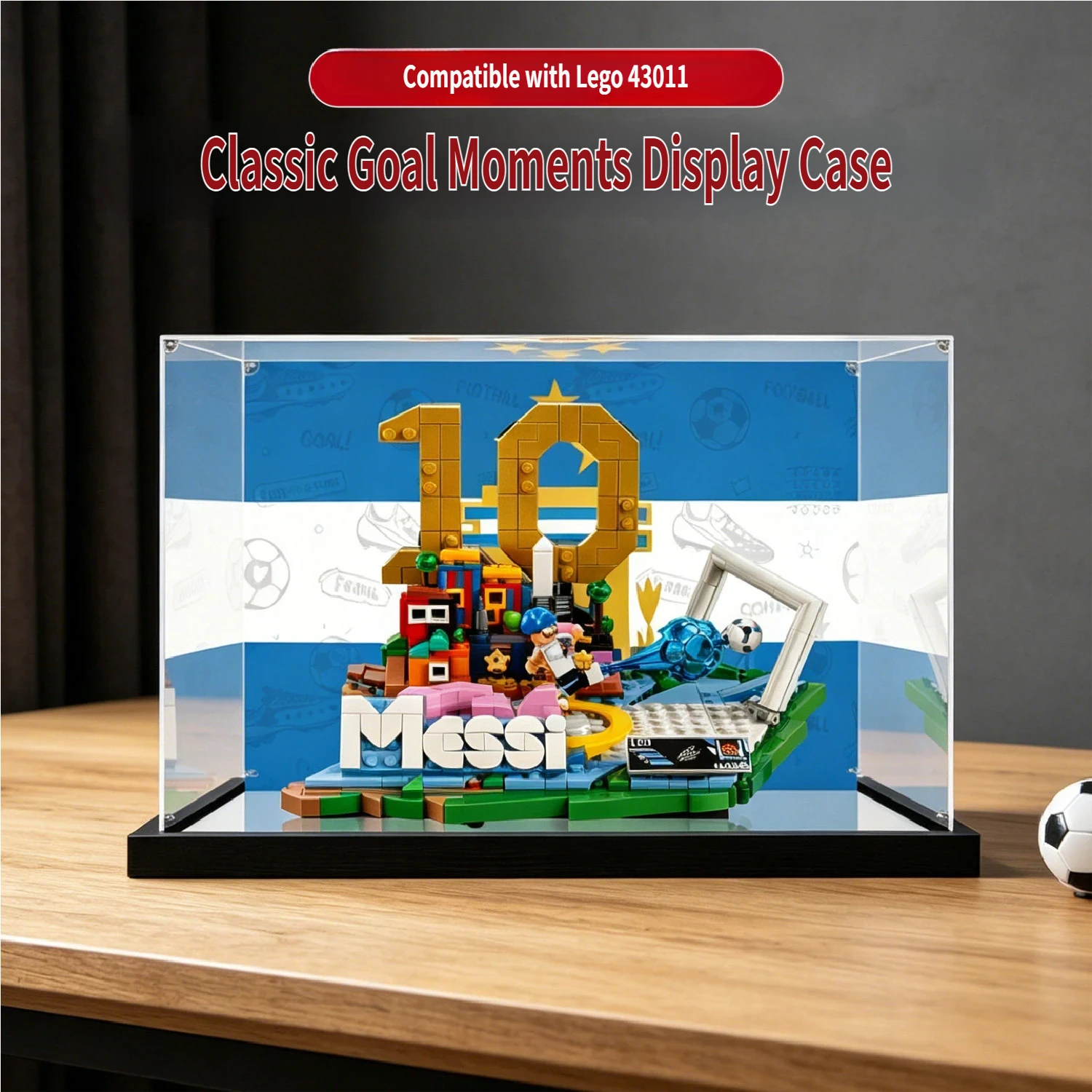 

Acrylic Display Case for Lego 43011 Classic Goal Moment Model, Dustproof Display Box Compatible with Lego(Model Not Included)