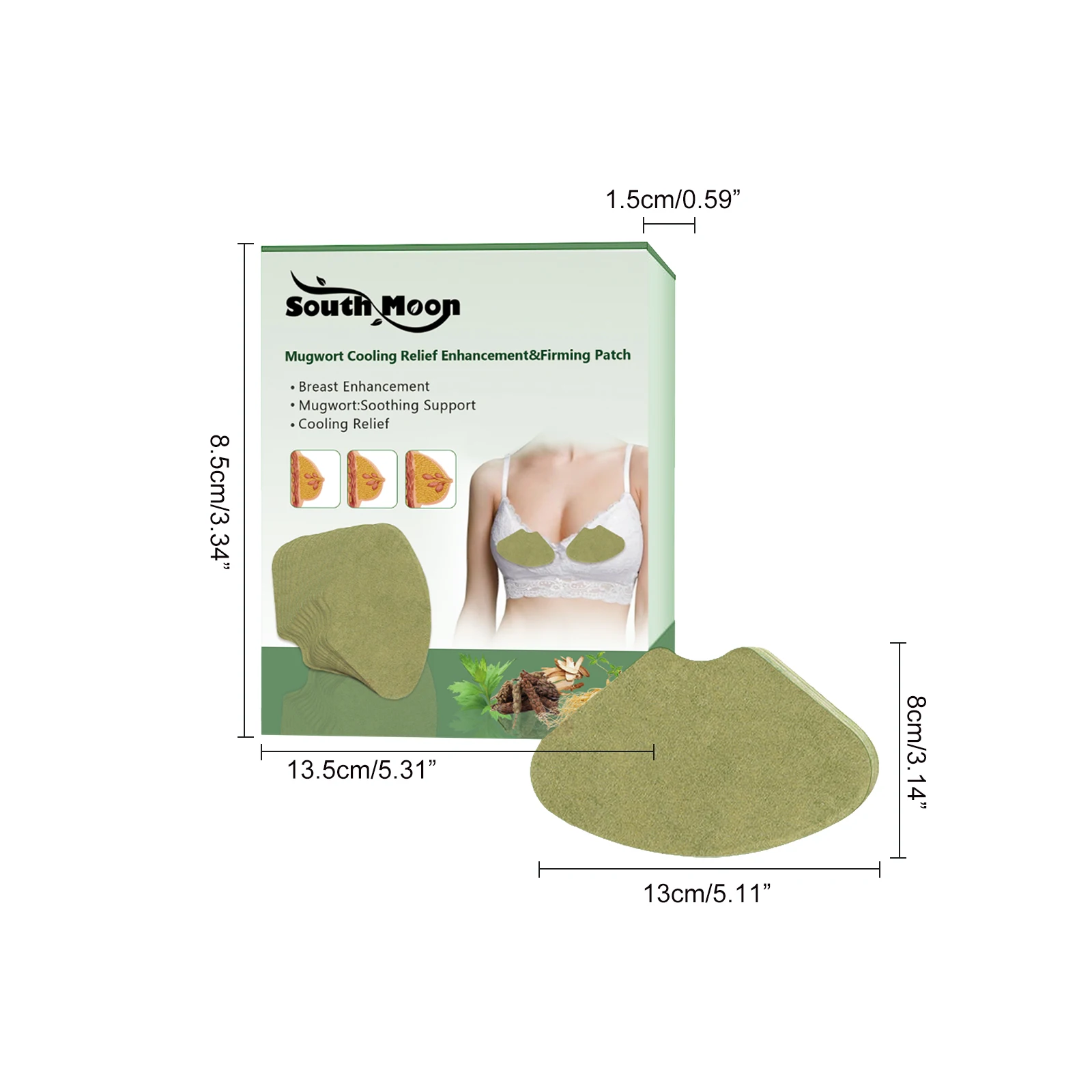 South moon artemísia remendo de cuidados com os seios endurecimento da pele do peito promover o crescimento dos seios reduzir flacidez levantamento moldar remendo de mama