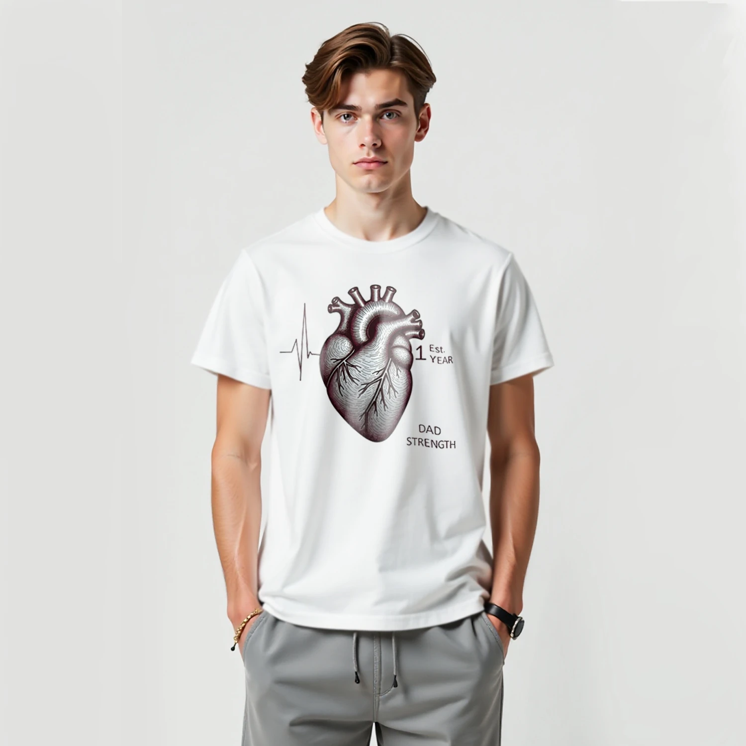 Camiseta Vintage lavada para hombre, camisa de manga corta con estampado de corazón, estilo Harajuku clásico, 250G de algodón, cuello redondo, verano, 2024