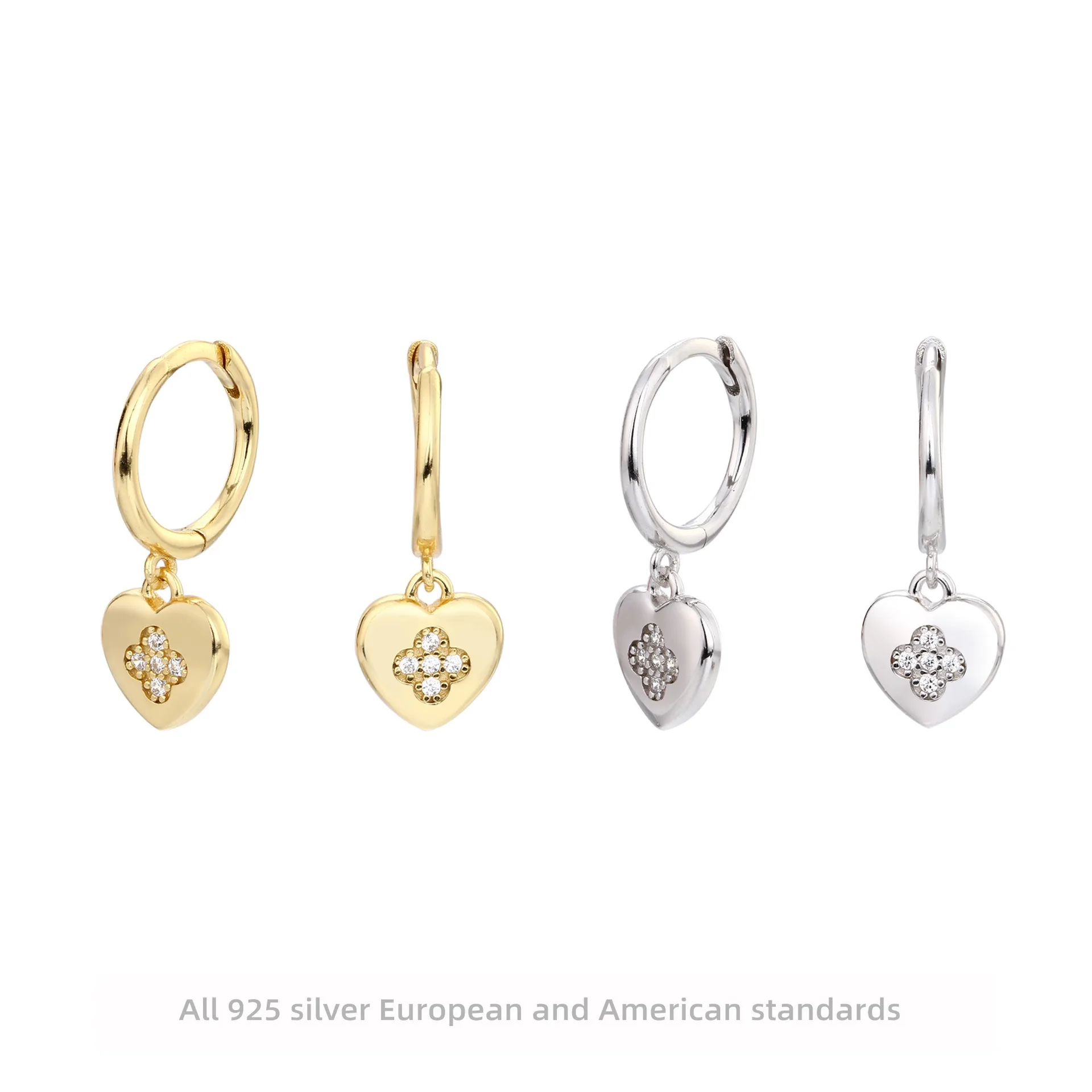 

S925 Sterling Silver Heart Earrings for Women Trendy Fringe Drop Dainty Elegant Minimalist Hypoallergenic Luxury Gift