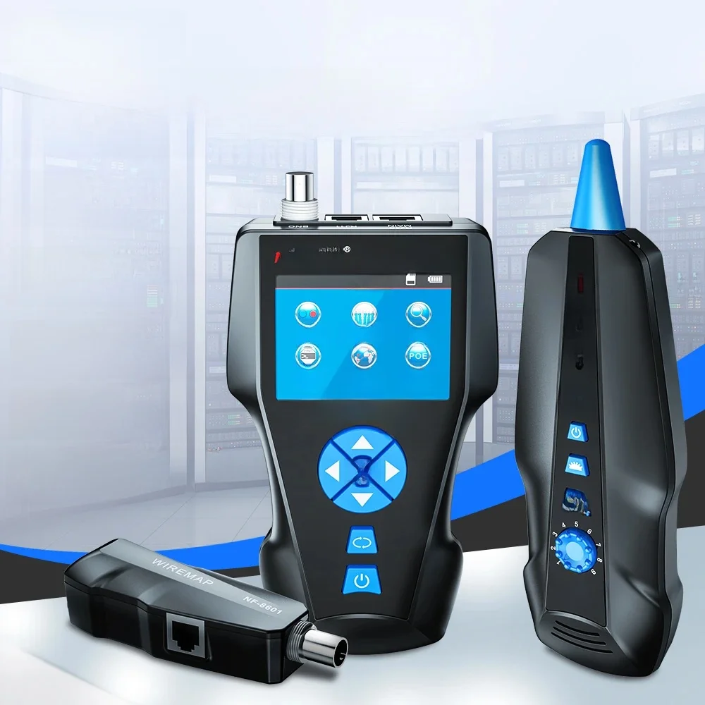 NOYAFA Network Cable Tester NF-8601S Cable Tracker Anti-Interference PING Tester Measure Length Tester Network Tools
