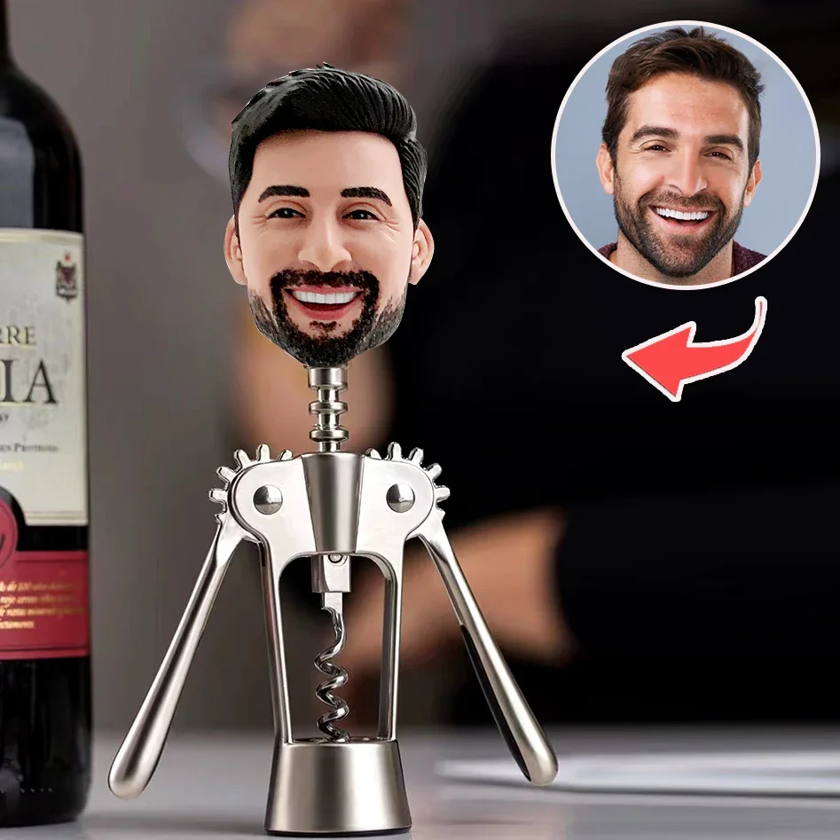 Personalized Wine Opener – Custom Bobblehead Corkscrew, Unique Gift for Wine Lovers