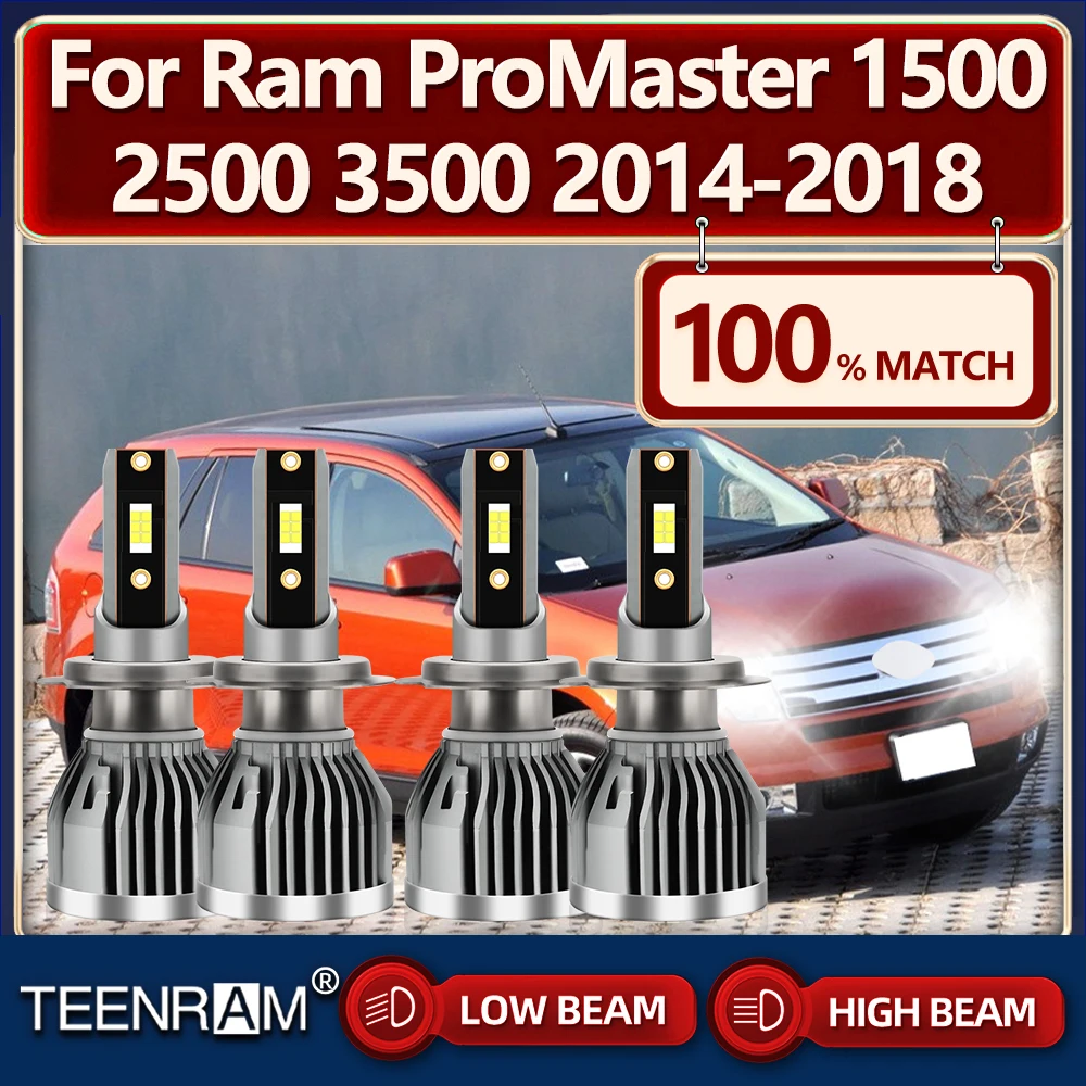 

240W Car LED Headlight Bulbs 40000LM Turbo Auto Headlamps 12V 6000K For Ram ProMaster 1500 2500 3500 2014 2015 2016 2017 2018