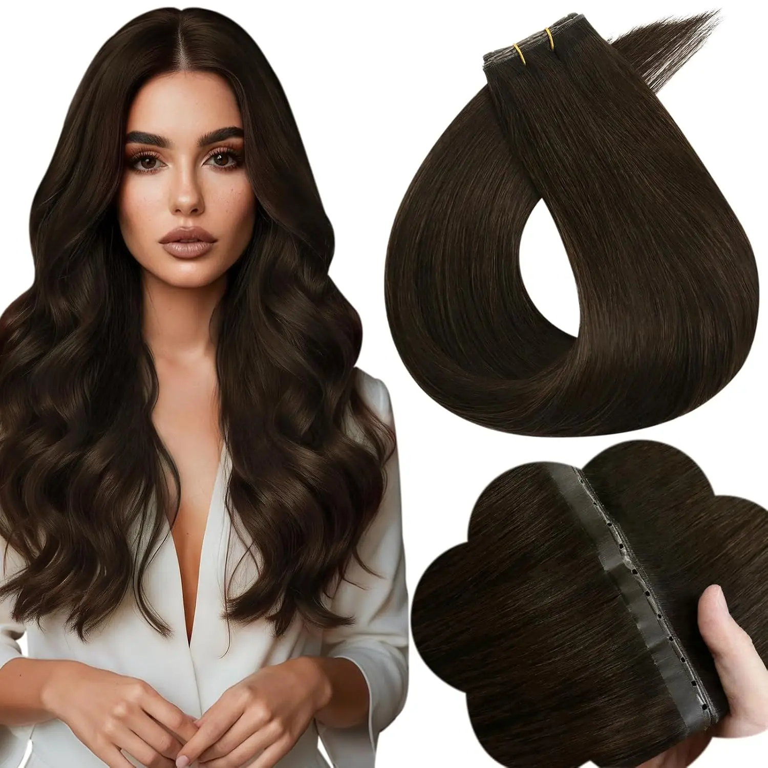 

Полный блеск 50 г наращивание волос с утком бабочки Genius наращивание утка невидимые наращивания вручную человеческие волосы для женщин