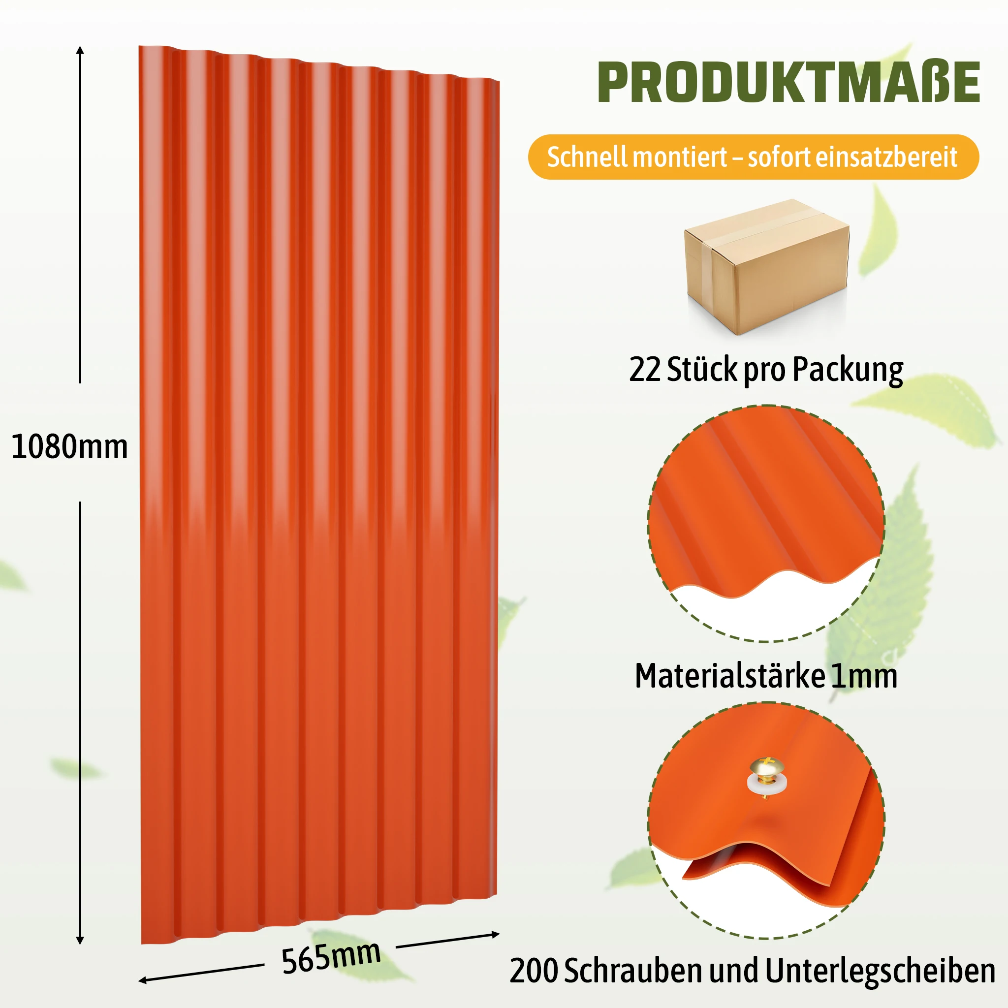 Gegolfde harsdakpanelen 22 stuks 108x56,5cm, waterdichte kunststof dak‑ en wandpanelen met schroeven, 11m², 3 kleuren, voor schuren, kippenhokken, terrassen en garages