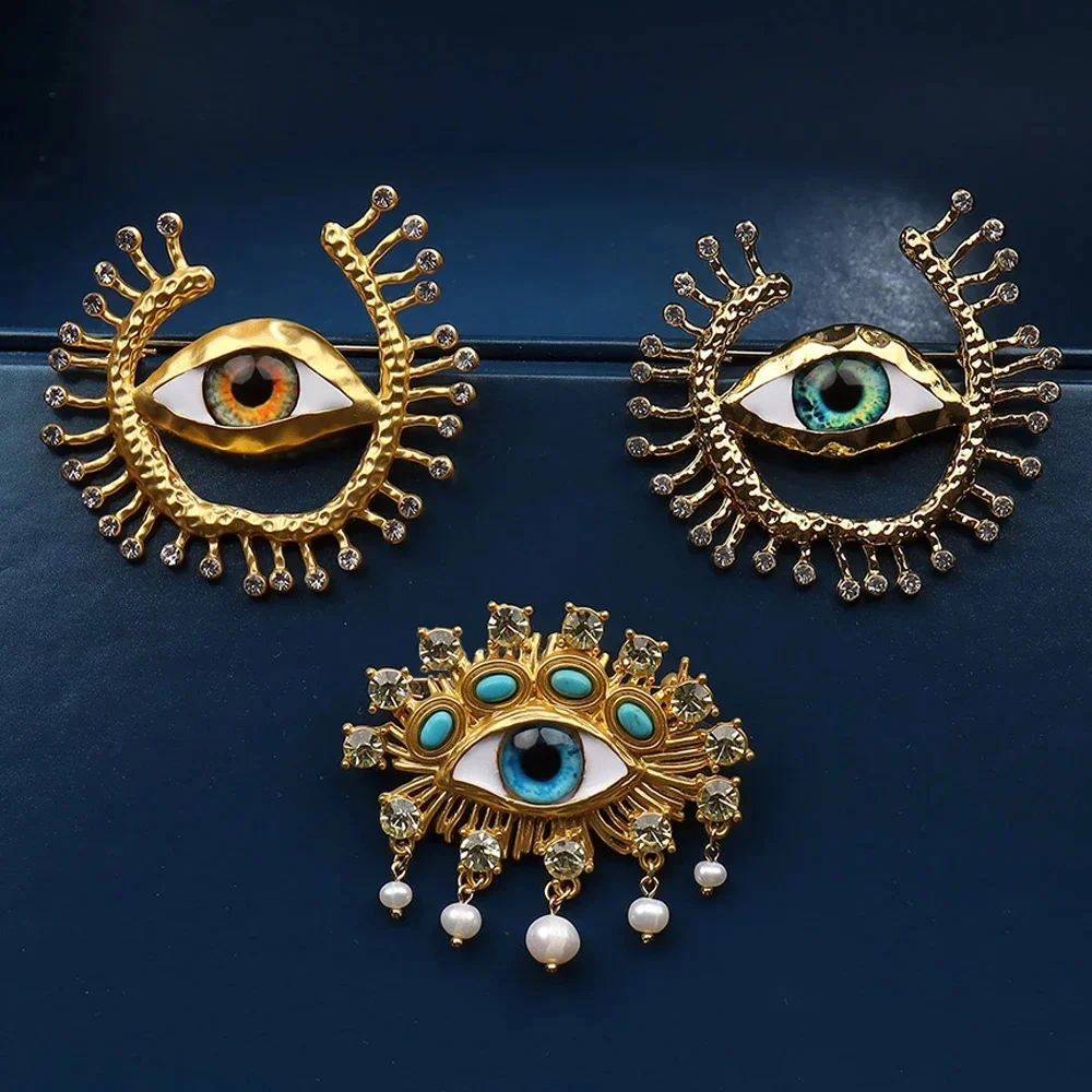 Broche de luxe exagérée avec pompon en perles baroques pour hommes et femmes, épingle unisexe, bijoux vintage, insigne