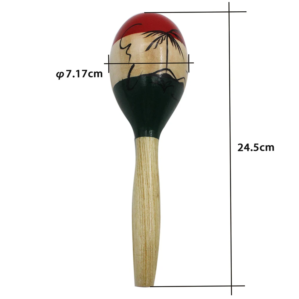 Maracas 1Pair Wooden Large Maracas Rumba Shakers Rattles Sand Hammer Percussion Instrument Musical Toy for Children Party Games