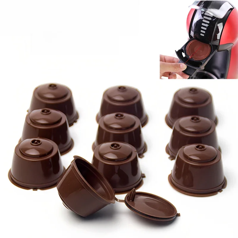 Cápsulas Café Recarregáveis para Nescafé e Dolce Gusto, Filtro Reutilizável, Escova Colher, Filtros