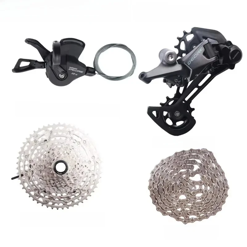 SHIMANO DEORE M6100 1x12s Groupset For MTB M6100 Shifter Rear Derailleur 10-51T Cassette M7100 Chain Sunshine K7 12S 4pcs Kit — zdjęcie 2
